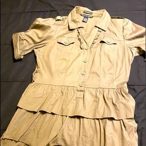 Olive green shirt dress